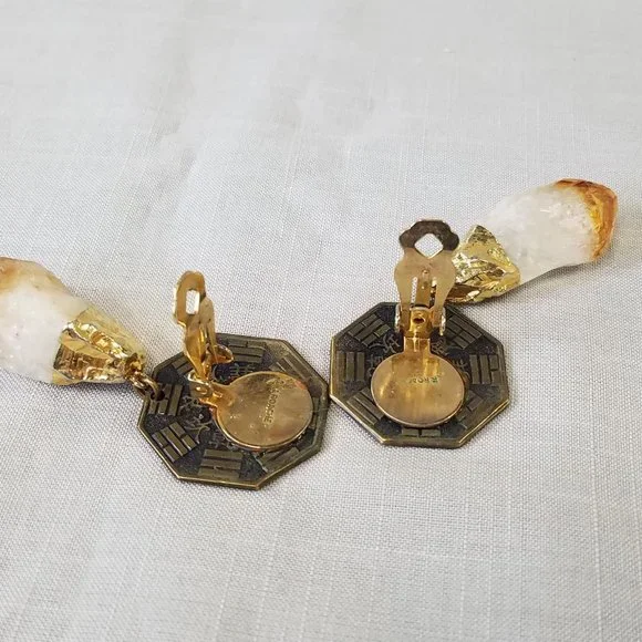 Karen Roache Unique Chinese Good Luck Crystal Clip-on Earrings - Picture 12 of 15